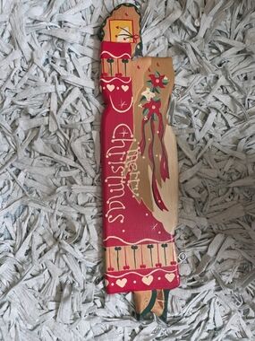 Handpainted Wooden Angel 'Merry Christmas' Decorative Wall Hanging